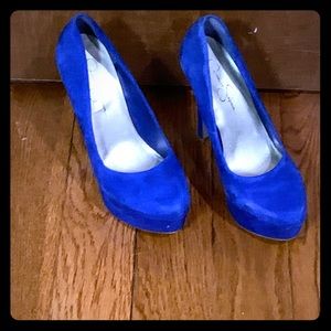 Jessica Simpson Electric Blue Suede Pumps